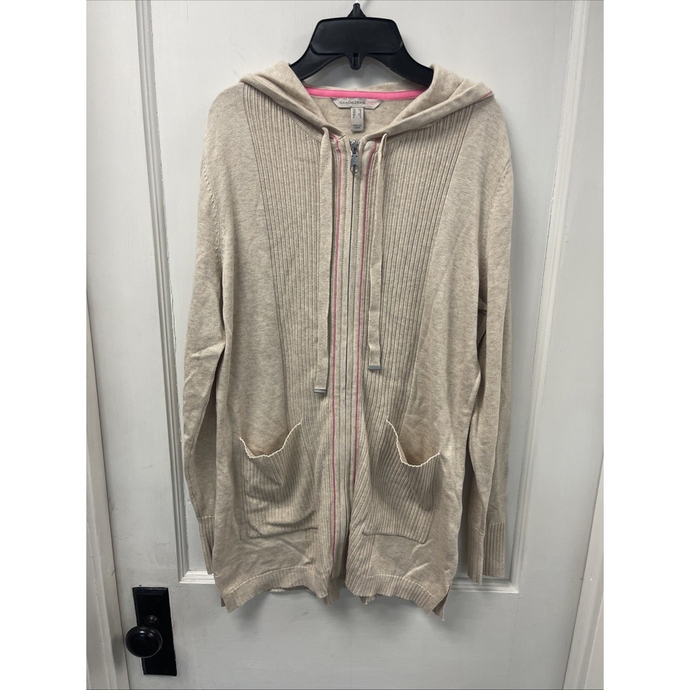 Isaac Mizrahi Live! Zip Front Hooded Sweater w/ Pockets XS